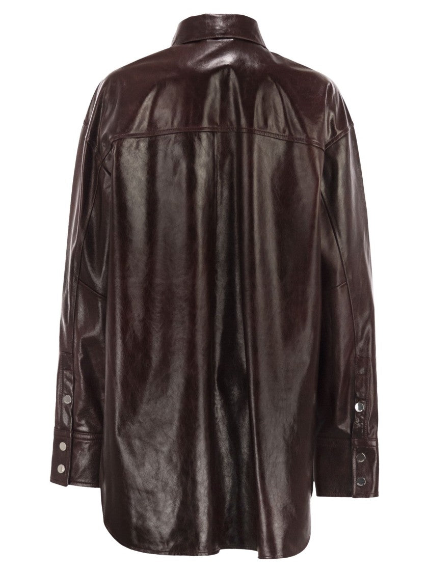 Sportmax Borel - Oversized Nappa Leather Shirt
