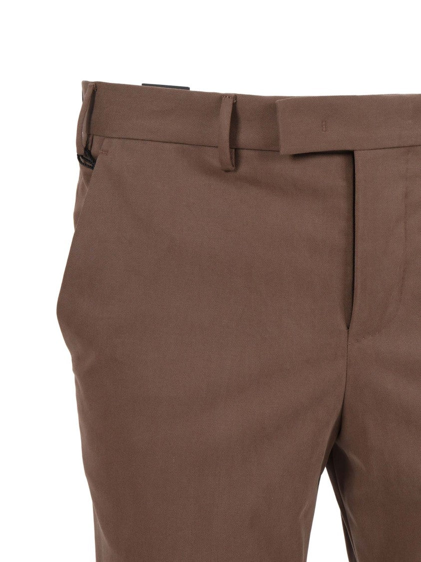 Pt01 Flat Front Pants With Diagonal