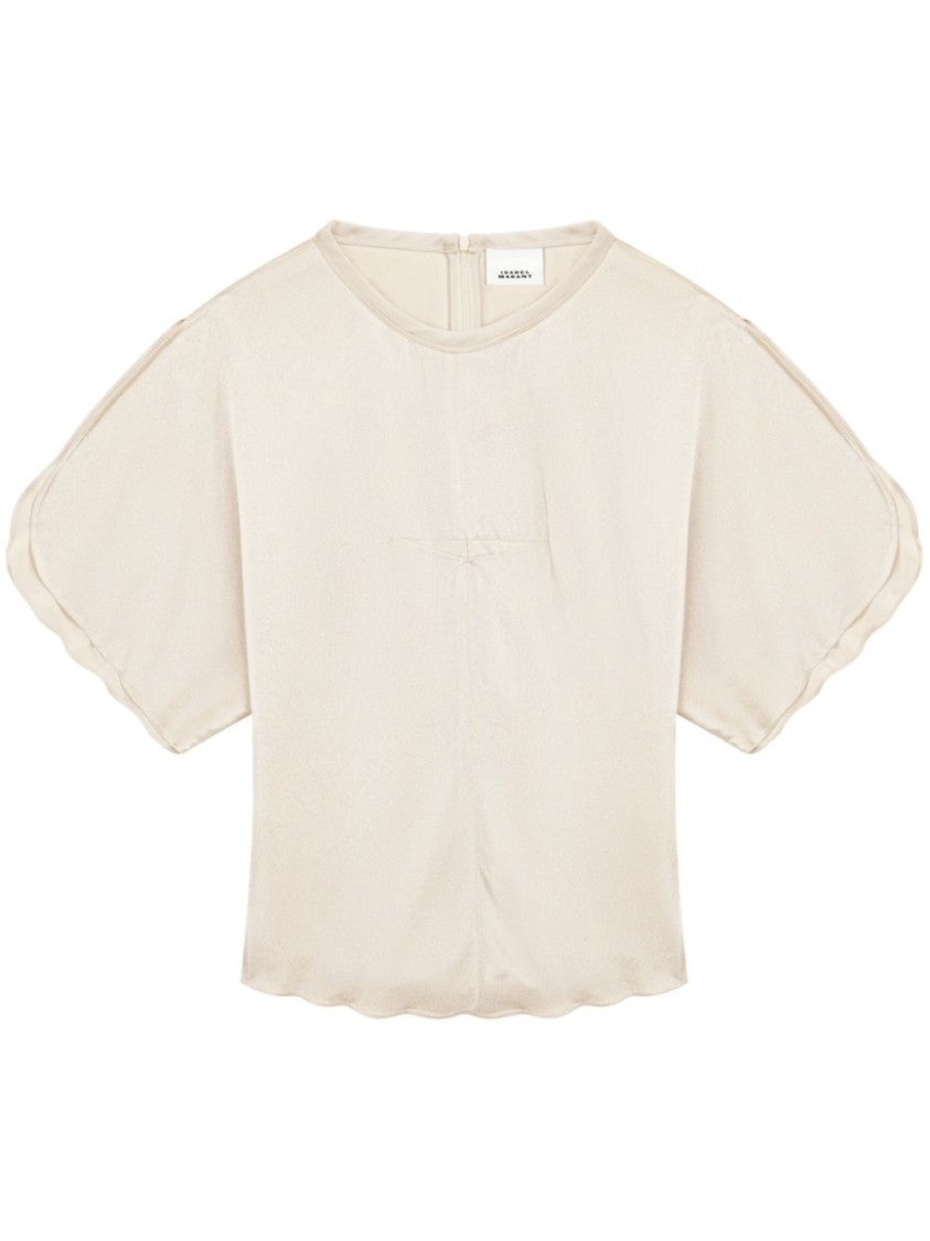 Isabel Marant Cream White Satin-Finish Karlita Blouse