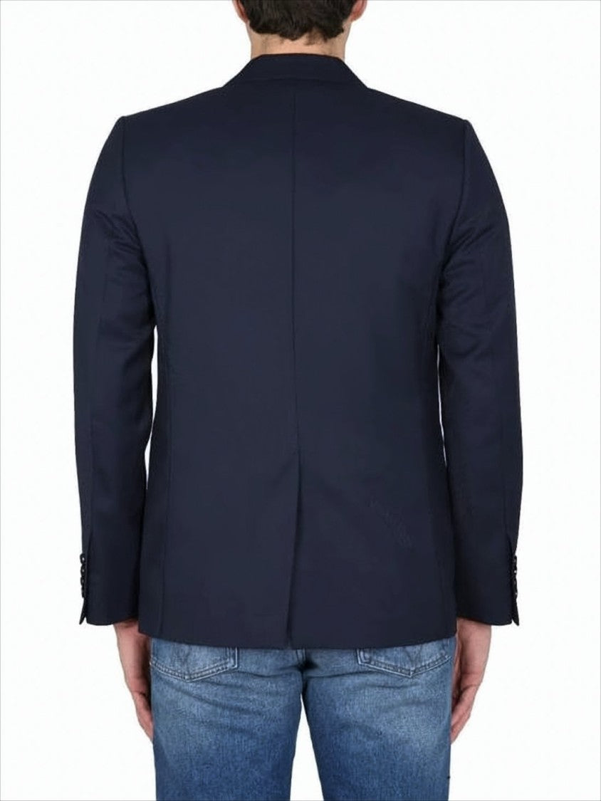 Ami Tailored Blue Suit Jacket With Structured Silhouette
