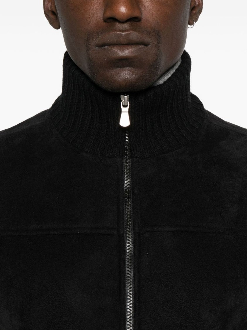 Gran Sasso Long Black Coat With High Collar