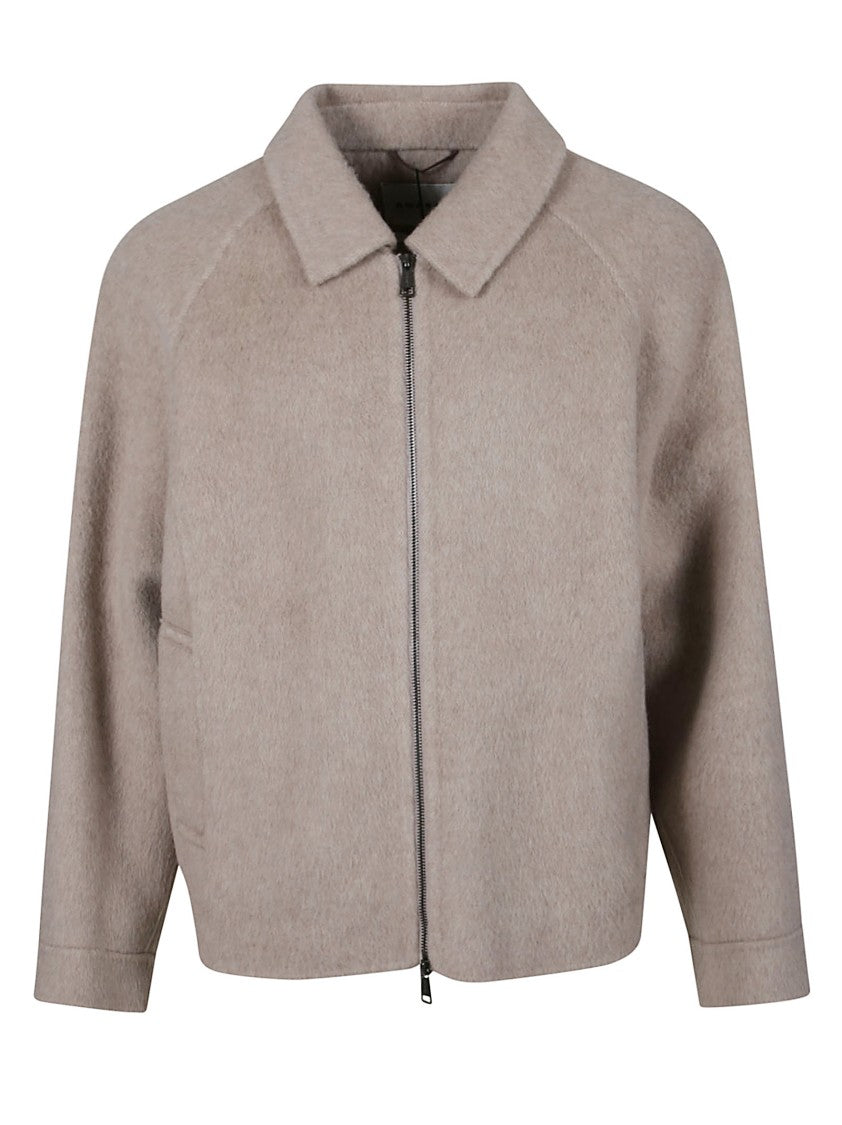 Amaranto Cropped Jacket In Soft Textured Fabric