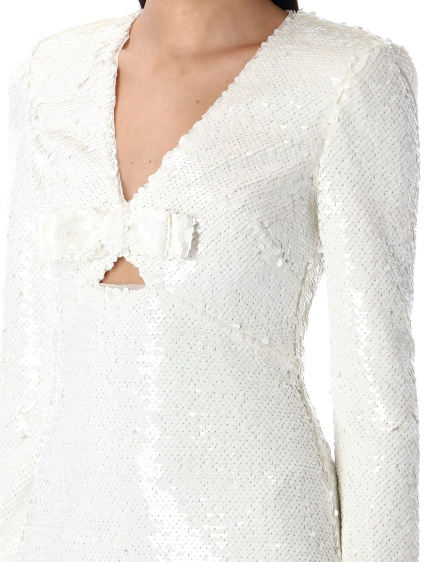 Self-Portrait Sequin Mini Dress Bow