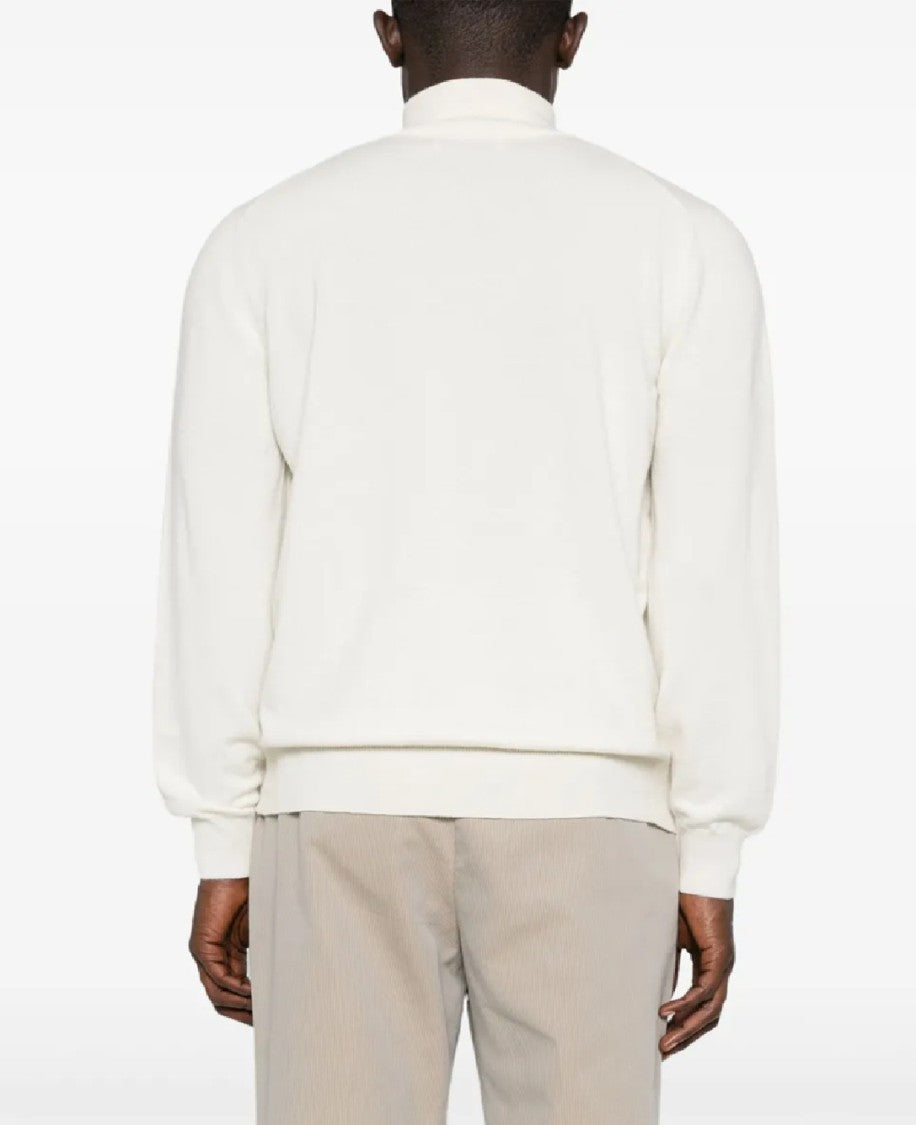 Brunello Cucinelli Half-Zip Knitwear Top With Smooth Texture