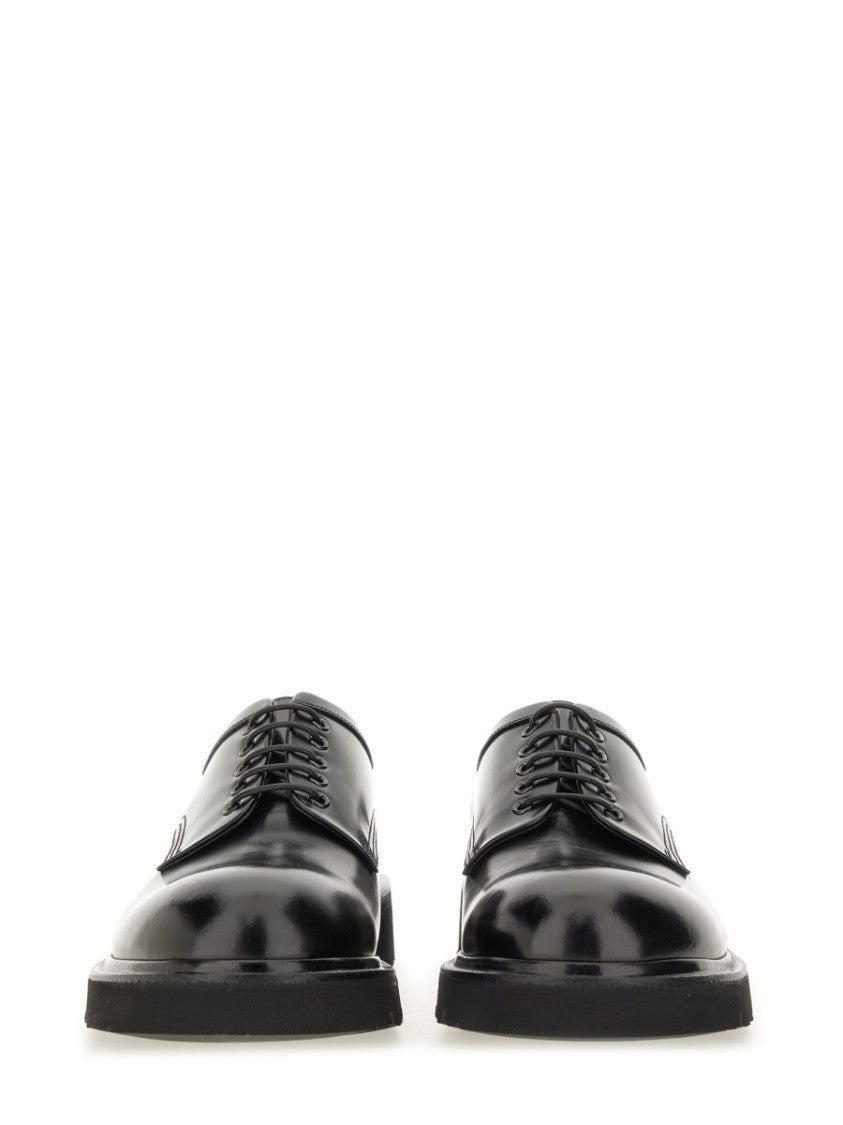 Premiata Polished Calf Leather Lace-Up Moccasins