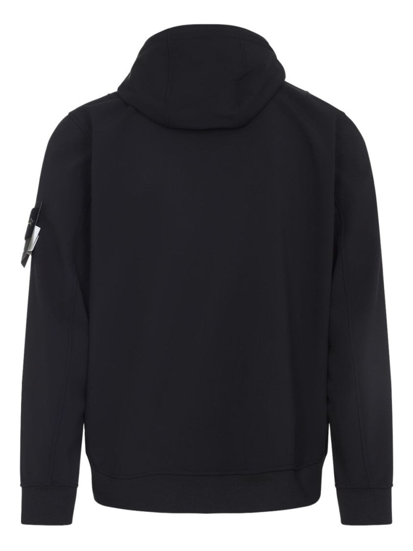 Stone Island Casual Black Jacket With Fitted Hood