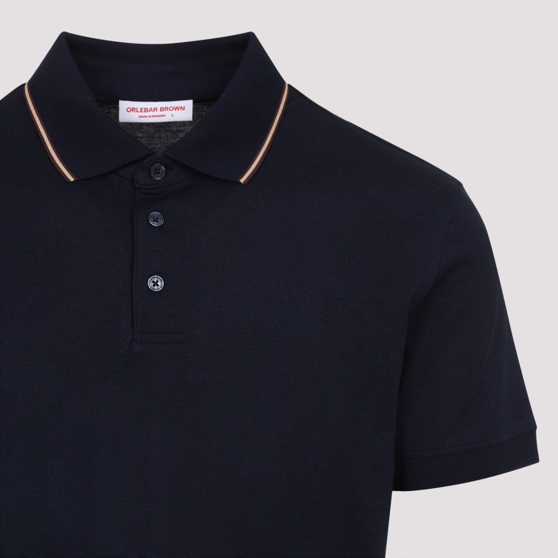 Orlebar Brown Black Polo Design T-Shirt In Cotton-Lyocell Blend