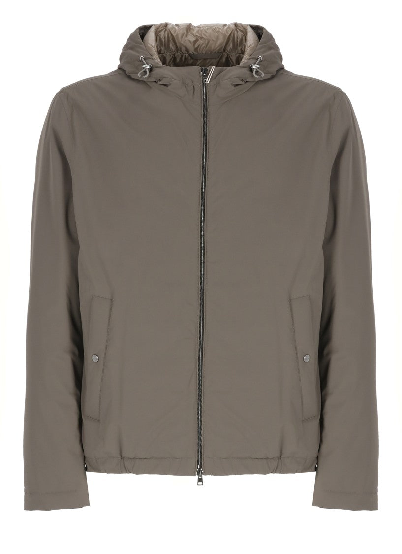 Herno Beige Waterproof Jacket With Adjustable Hood