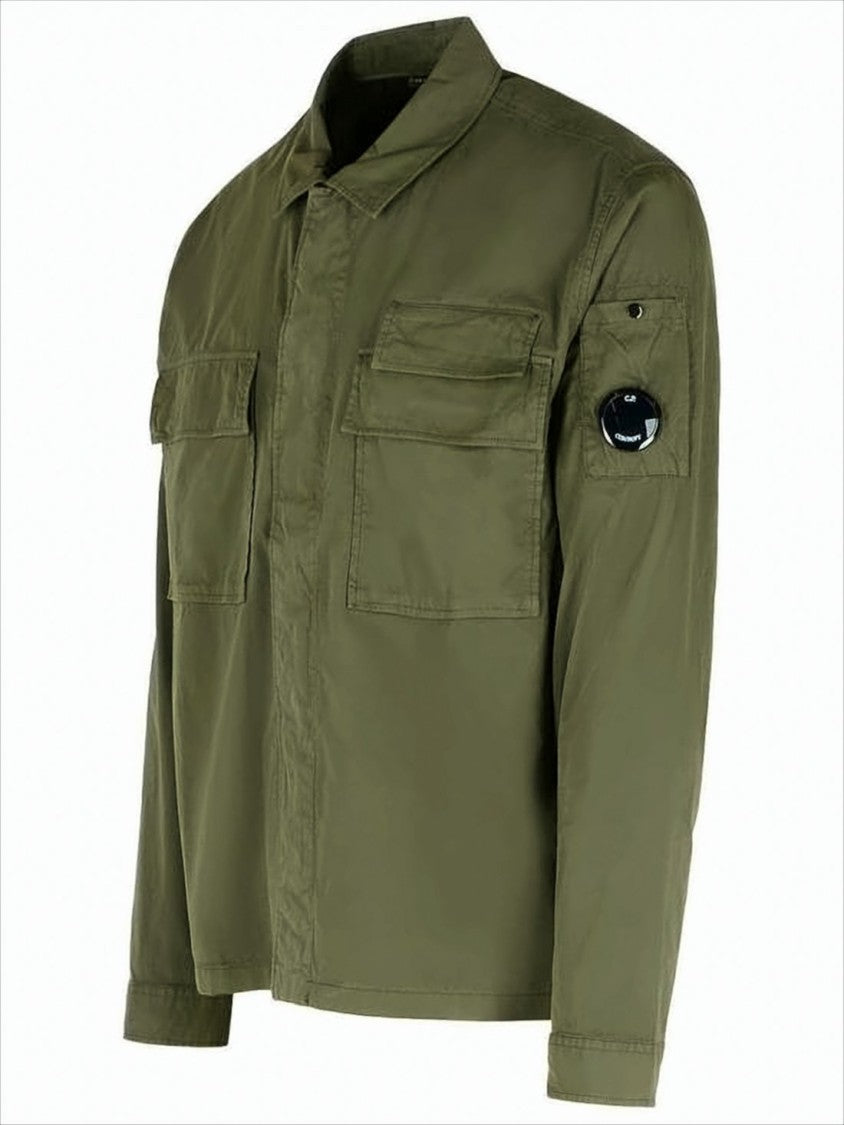 C.P. Company Boxy Cropped Long-Sleeve Shirt With Flap Pockets