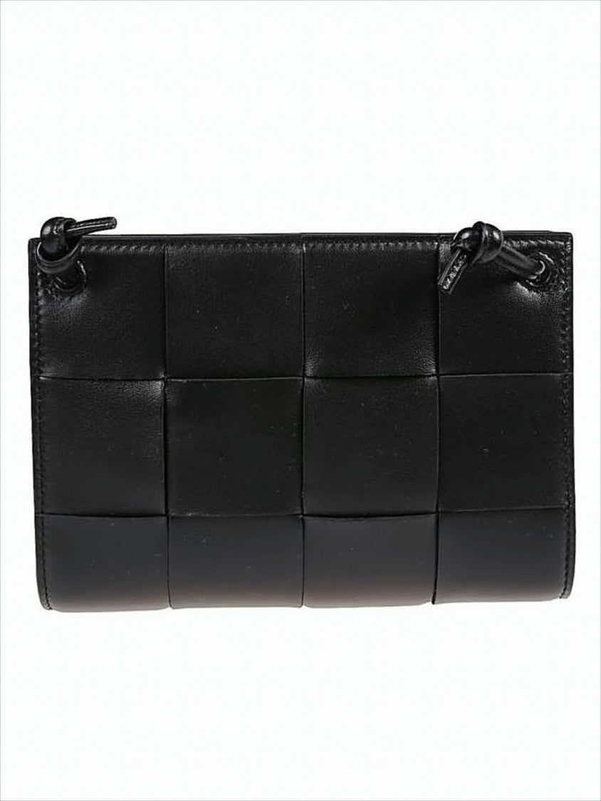Bottega Veneta Padded Woven Leather Black Crossbody Bag