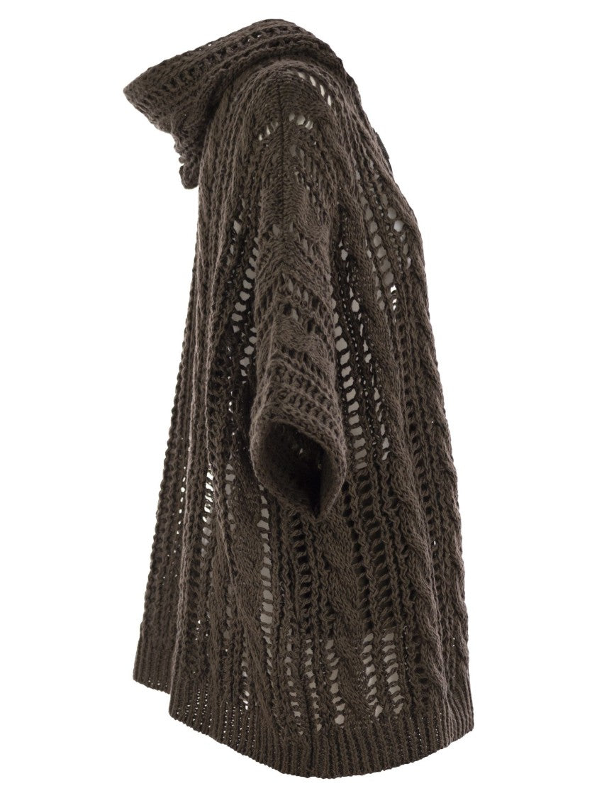 Brunello Cucinelli Cable & Mesh Jute And Cotton Cardigan