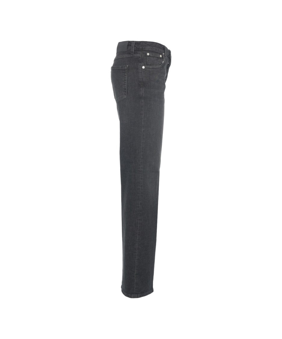 Closed Flared Jeans With Classic Five-Pocket Design And Faded Finish