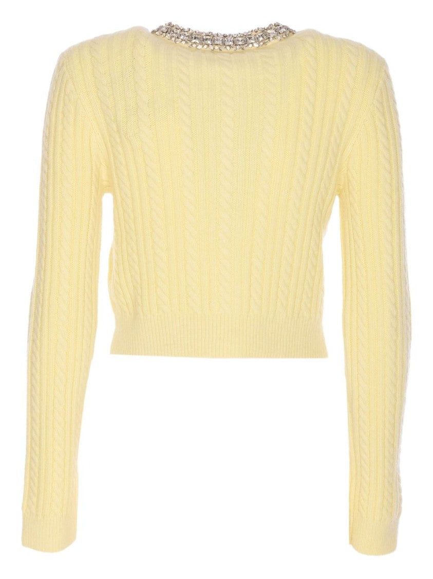 Self-Portrait Yellow Alpaca Cardigan