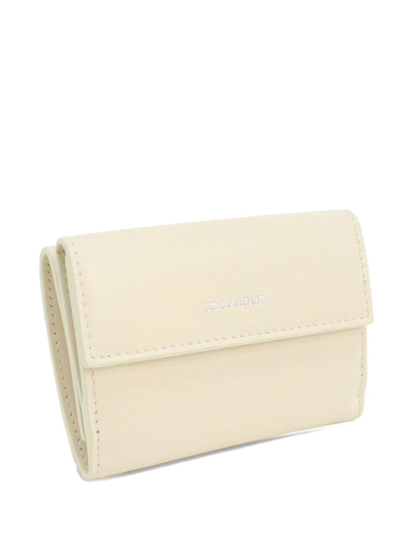 Jil Sander Burgundy Leather Wallet With Snap Closure