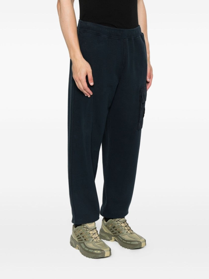 Stone Island Relaxed Fit Blue Cargo Trousers