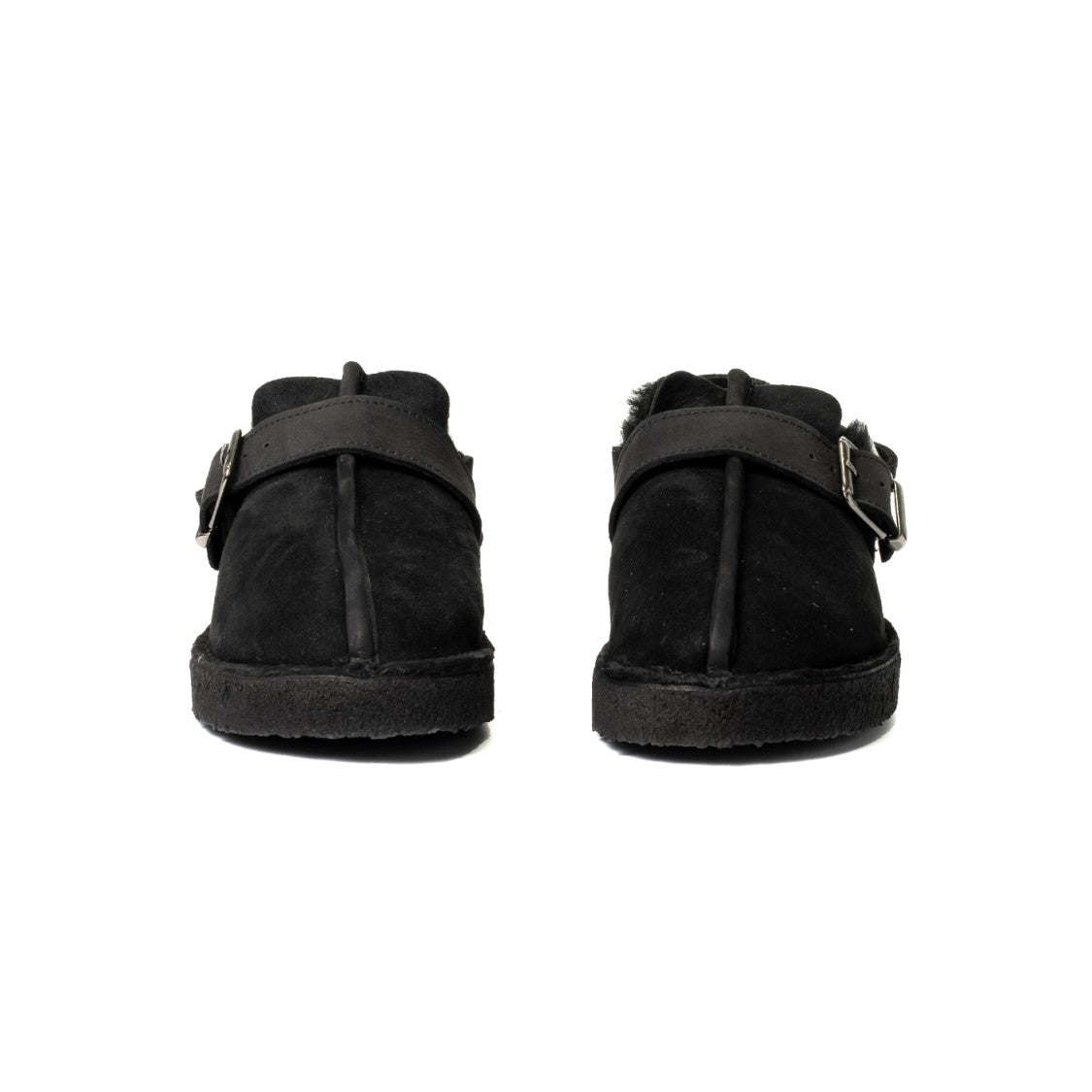 Clarks Pitch-Black Suede Mule  With Faux-Shearling Lining