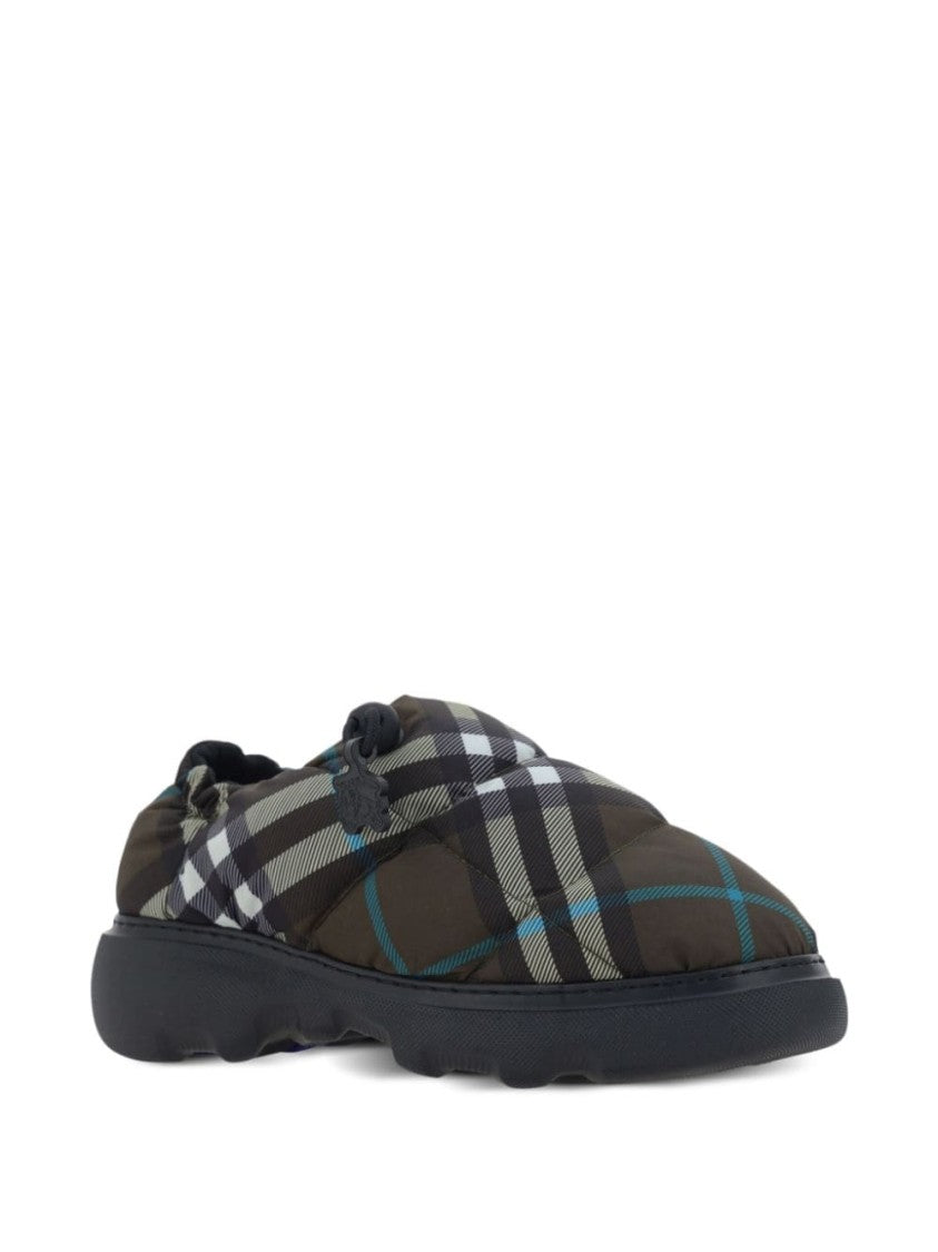 Burberry Quilted Beige Sandals With Distinctive Plaid Pattern