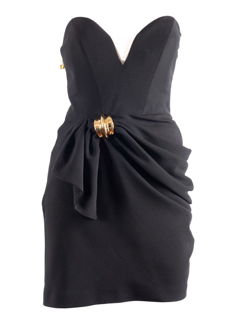 Elisabetta Franchi Structured Black Evening Dress