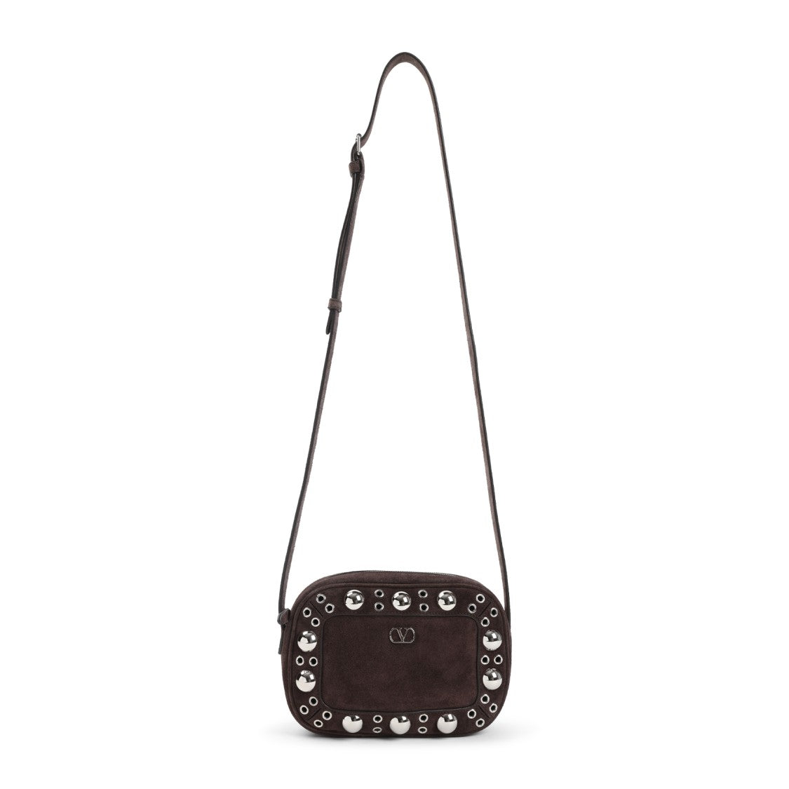 Valentino Garavani Testa Di Moro Brown Cow Suede Leather Nellcote Crossbody Bag