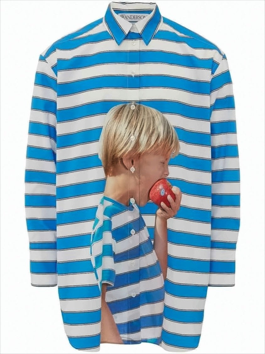 J. W. Anderson Bold Striped Long Sleeve Shirt With Classic Collar