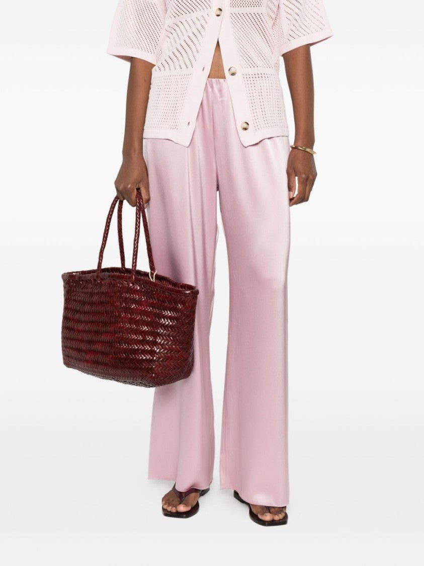 Dragon Diffusion Woven Vitello Leather Shoulder Bag In Rich Bordeaux