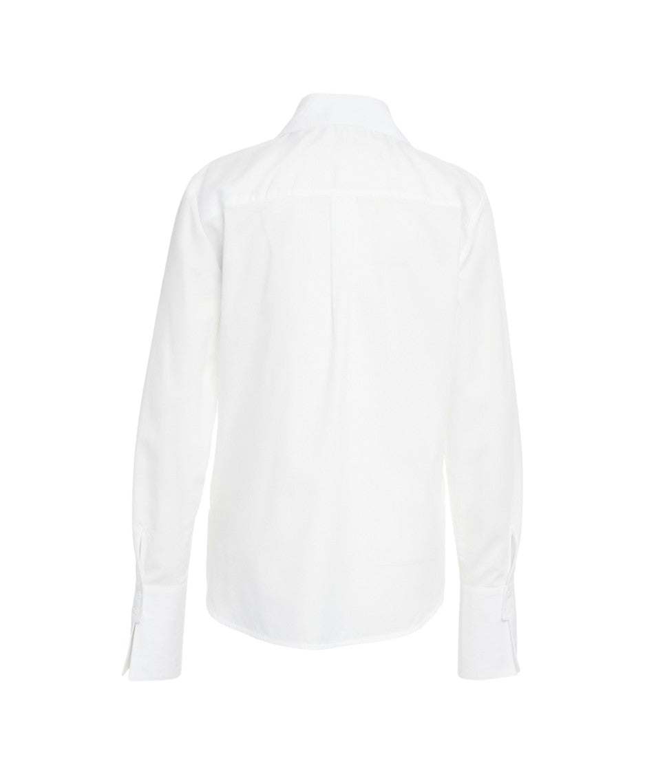 Himon's White Shirt With Kent Collar And Buttoned Cuffs