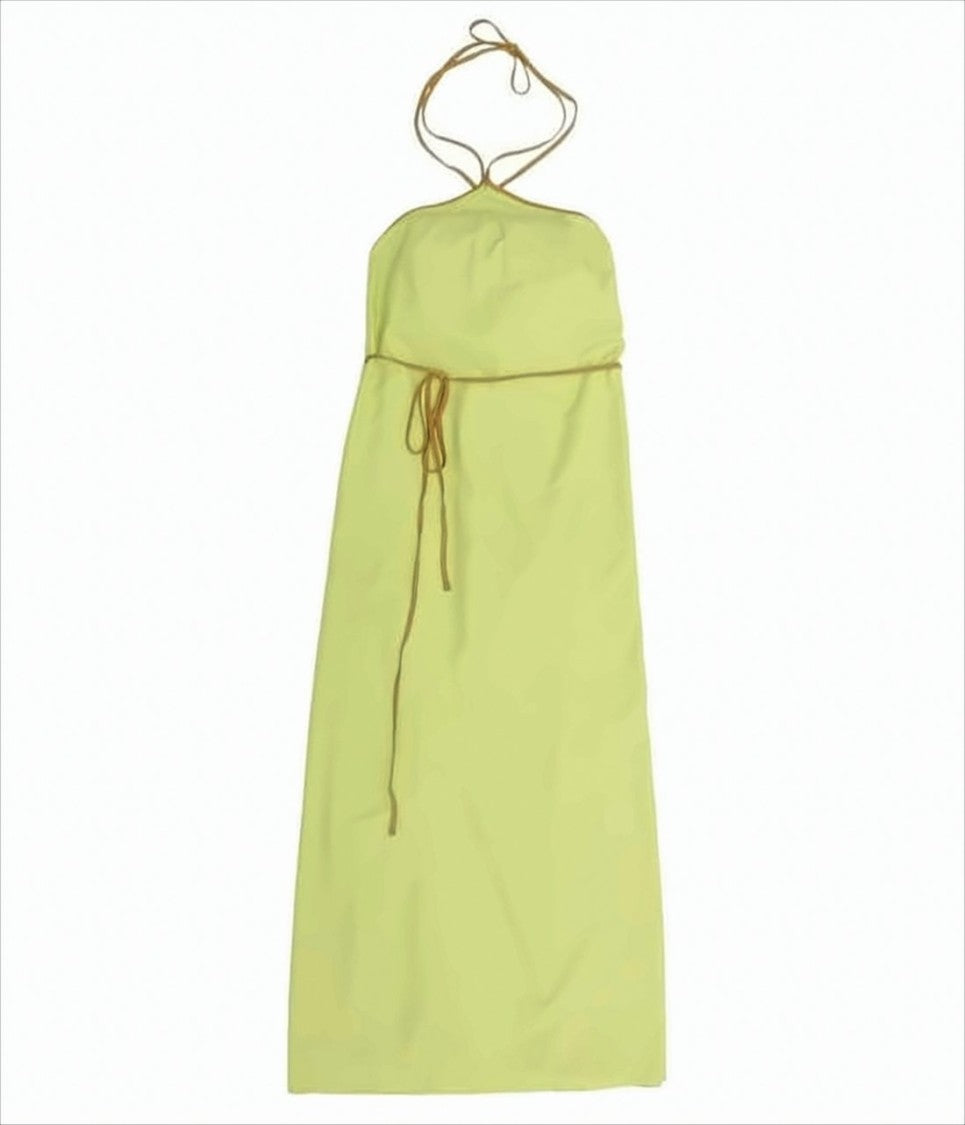 Baserange Silk Midi Dress With Halter Neckline