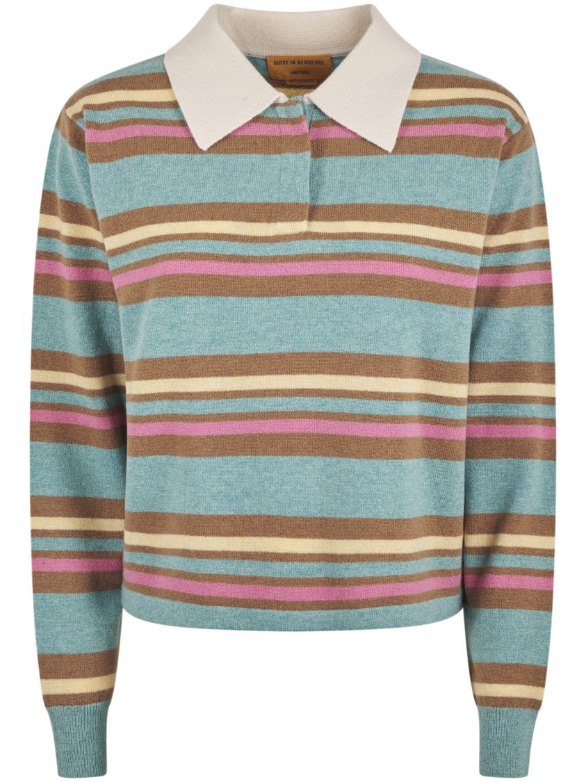 Guest In Residence Cropped Rugby Stripe Sweater