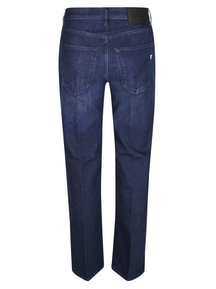 Dondup Classic Straight-Leg Jeans With Dark Wash And Subtle Branding