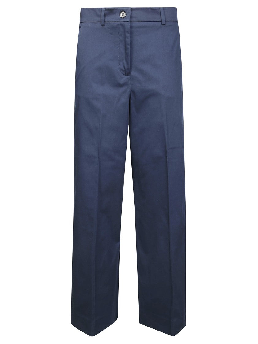 Max Mara Wide-Leg Cotton Trousers With High Waist