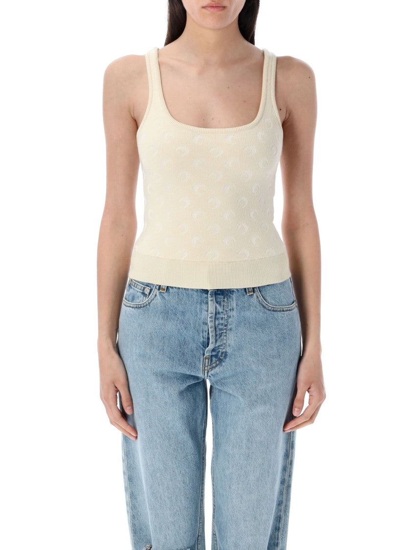 Marine Serre Moon Jacquard Knit Top