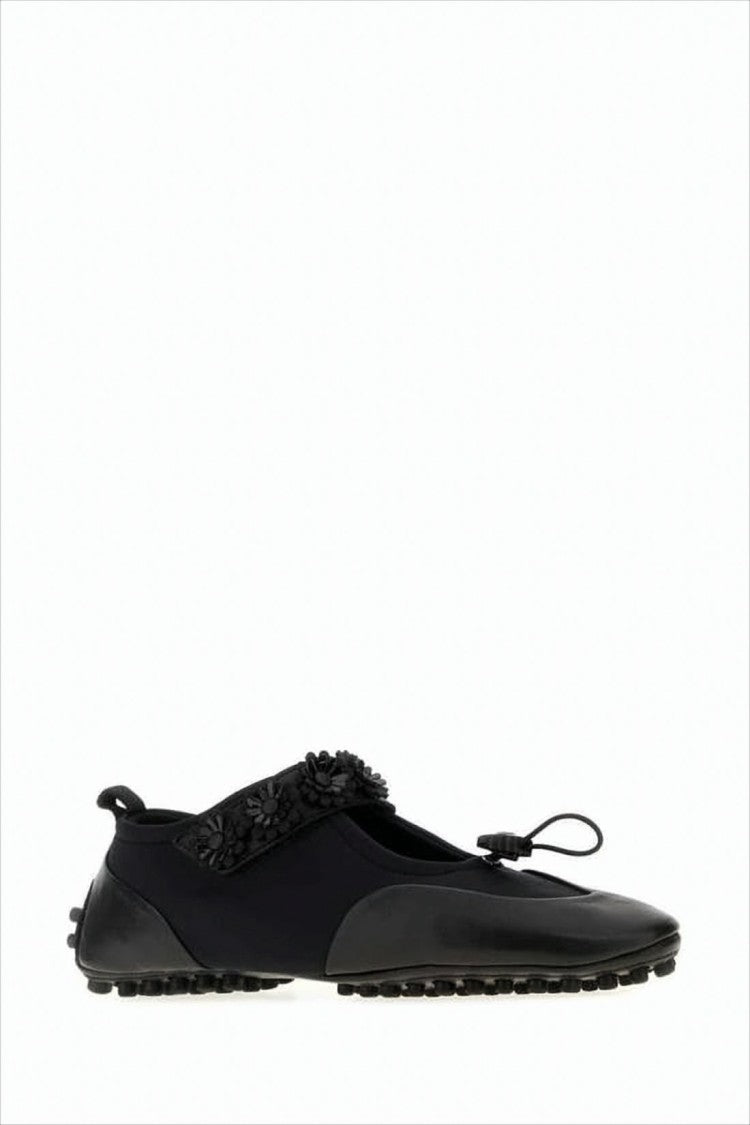 Cecilie Bahnsen Neoprene And Goatskin Leather Flat Shoes
