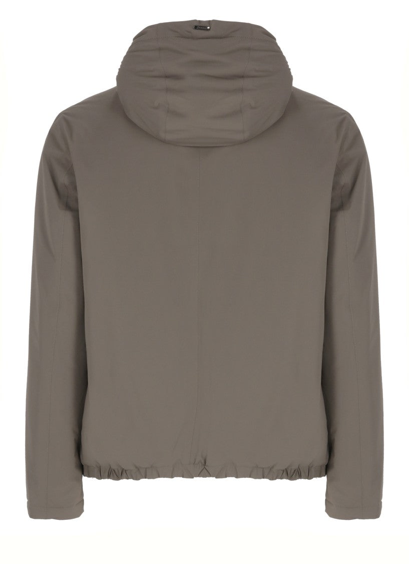 Herno Beige Waterproof Jacket With Adjustable Hood