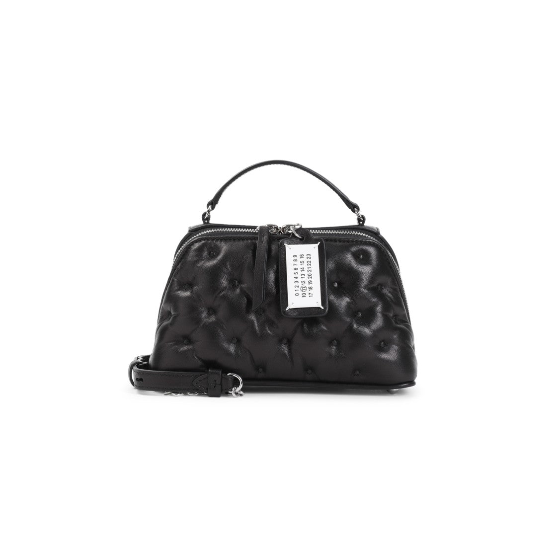 Maison Margiela Nappa Ovine Leather Handbag With Elegant Quilted Design And Functional Dimensions