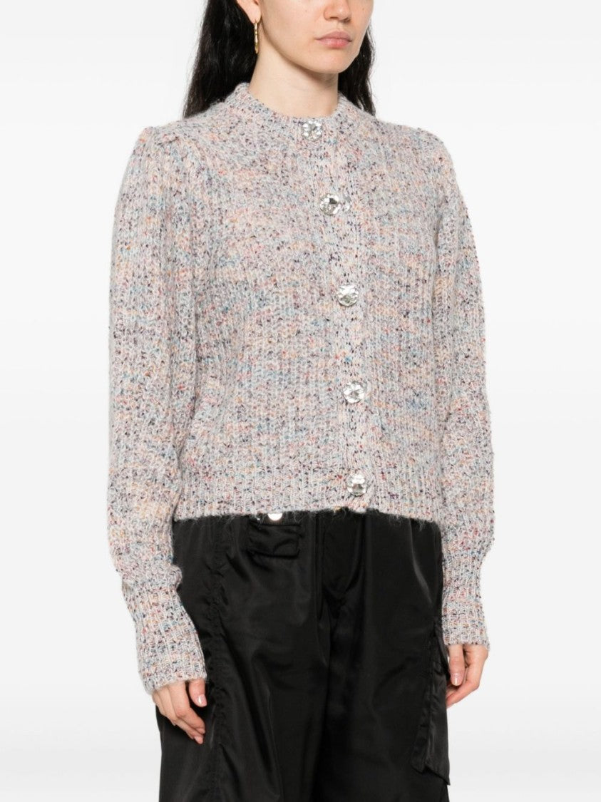 Twin-Set Textured Knit Cropped Sweater With Decorative Buttons