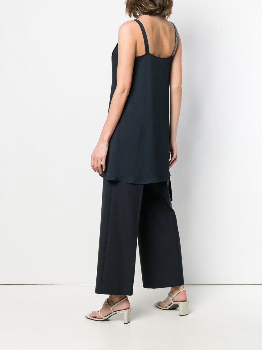 Fabiana Filippi Donna Top With Satin Finish And Decorative Straps
