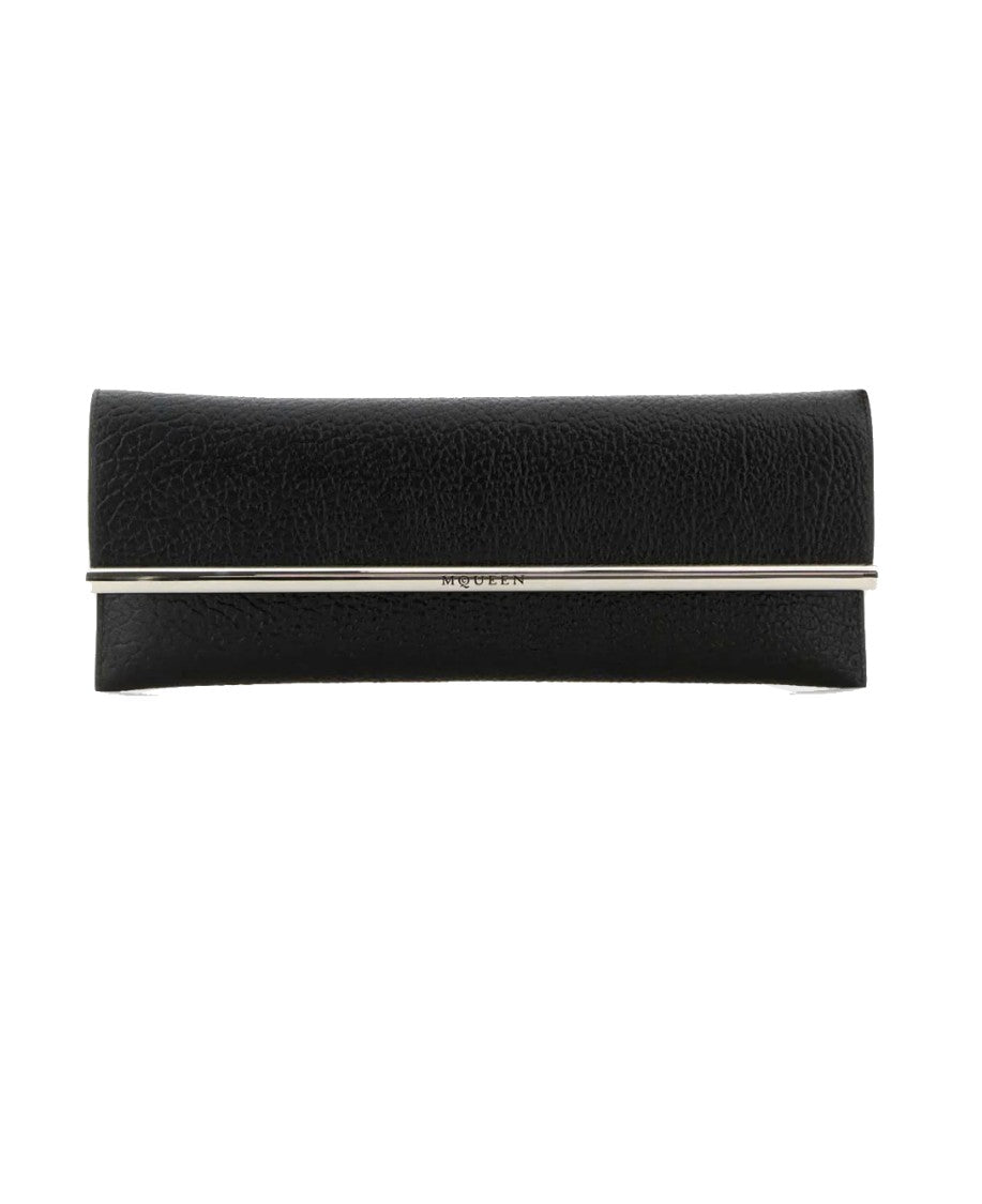 Alexander Mcqueen Structured Black Bag With Metallic Accent