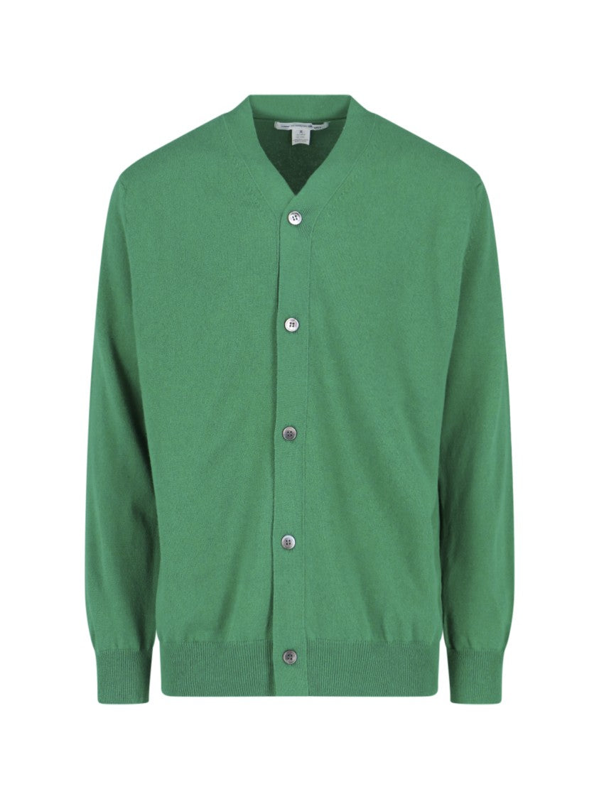 Comme Des Garçons V-Neck Wool Cardigan