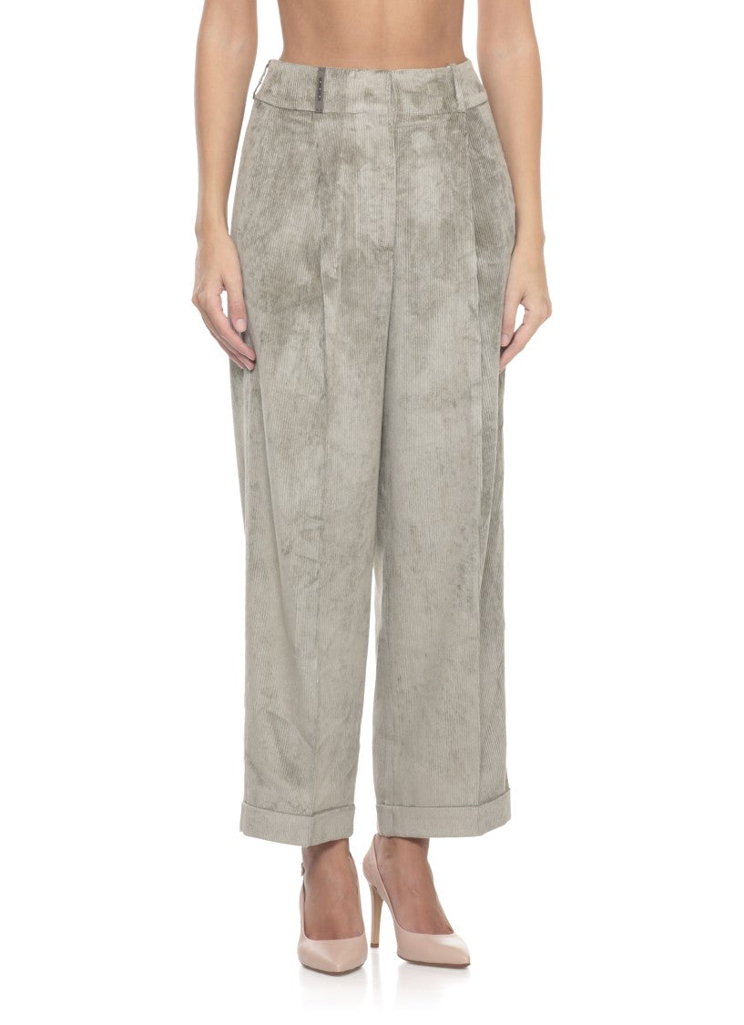 Peserico Green Viscose Pants