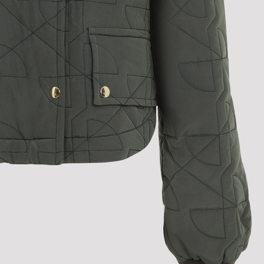 Patou Vibrant Green Cropped Quilted Jacket
