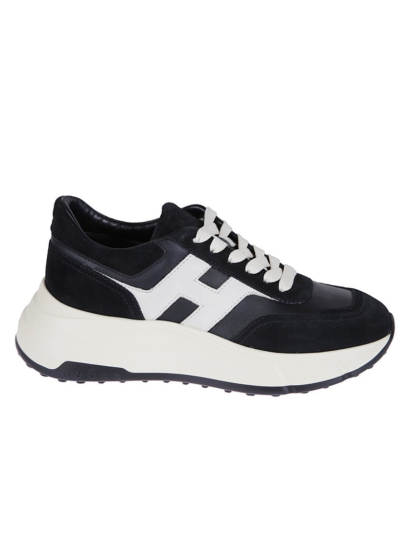 Hogan Nappa Leather Sneakers With Ivory Accent