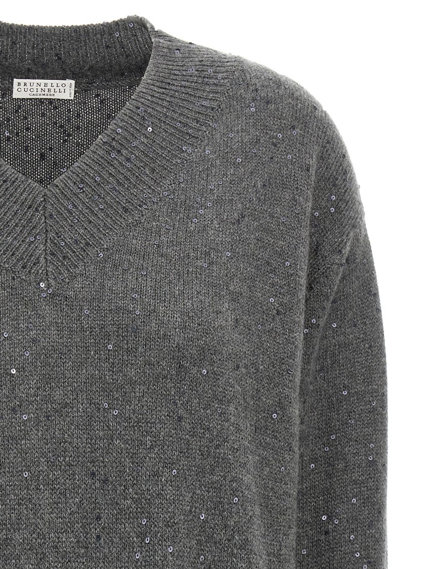 Brunello Cucinelli V-Neck Cashmere And Silk Blend Sweater