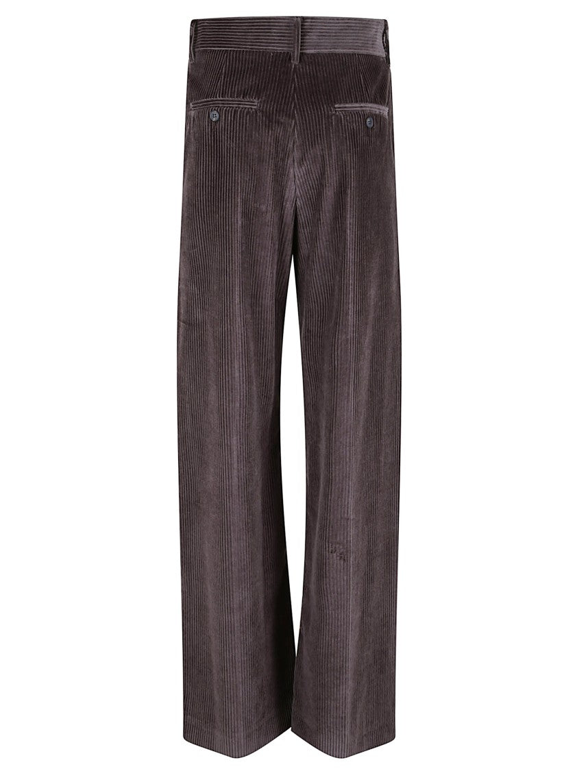 Max Mara Chocolate Corduroy Trousers With Tailored Design