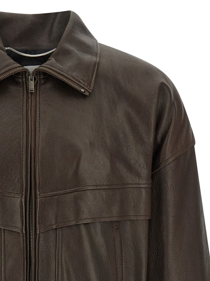 Saint Laurent Balloon Fit Lambskin Bomber Jacket