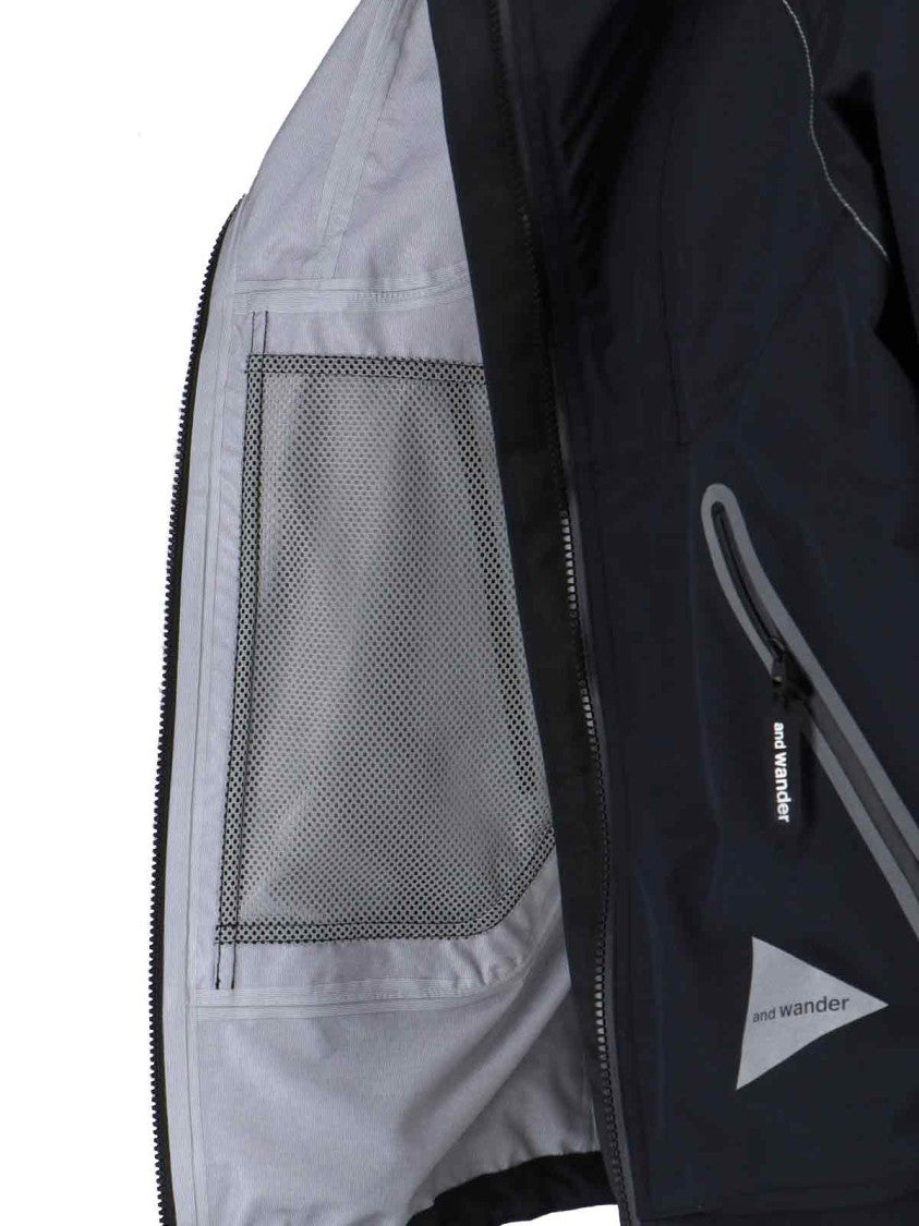 And Wander Zip Jacket, In Black Waterproof "Pertex Shield" Fabric