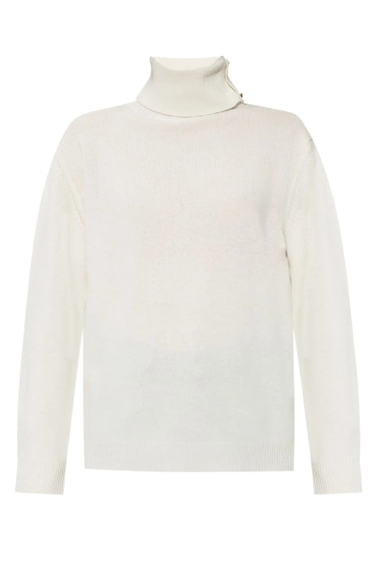 Fabiana Filippi High Neck Knitwear With Unique Button Detail