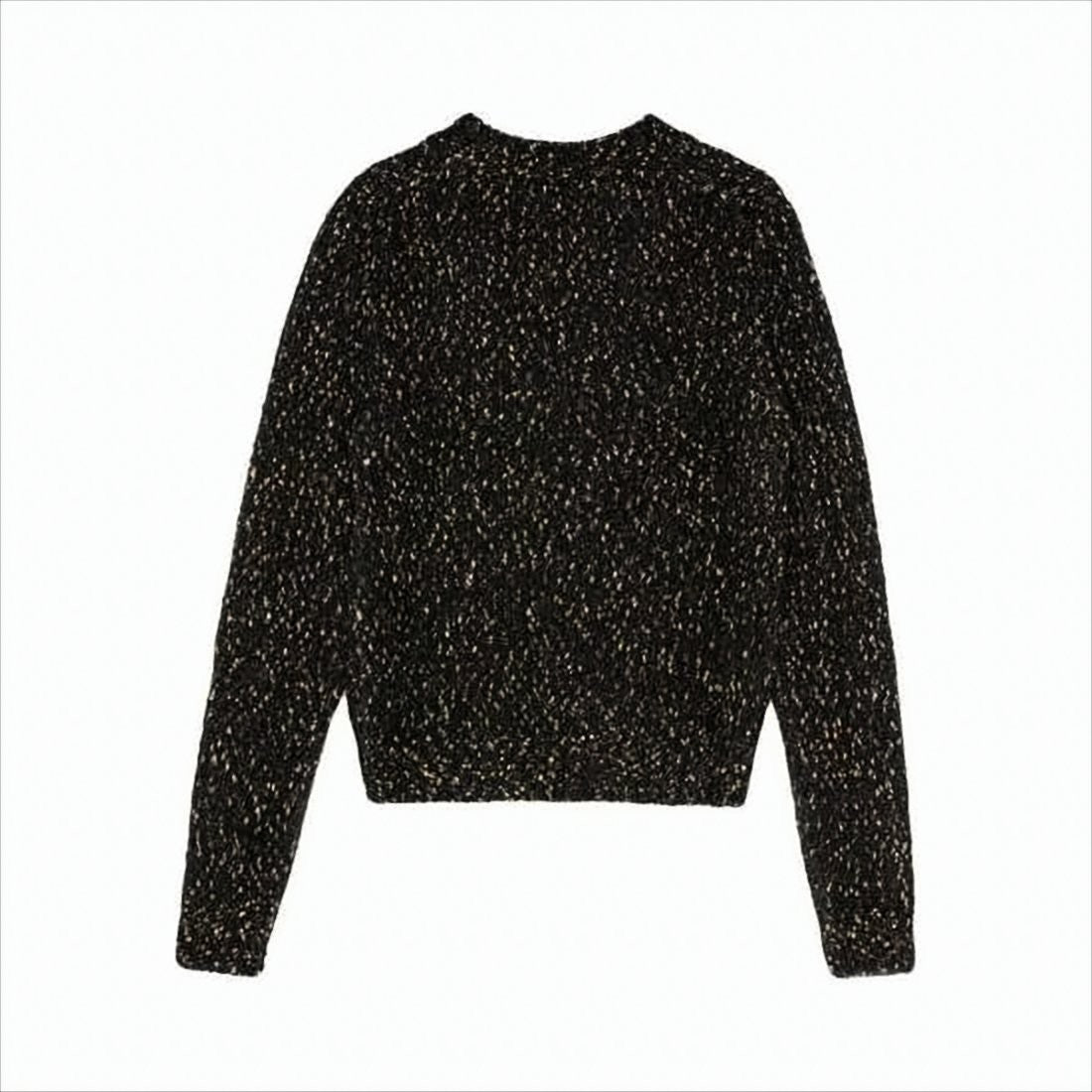 Ganni Textured Knit Sweater With Classic Crew Neckline
