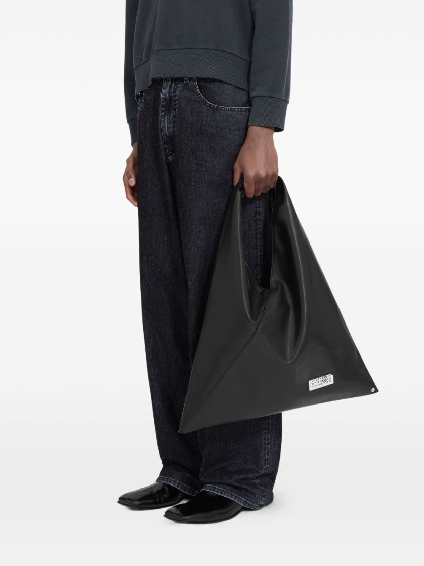 Mm6 By Maison Margiela Triangular Black Handbag With Matte Finish