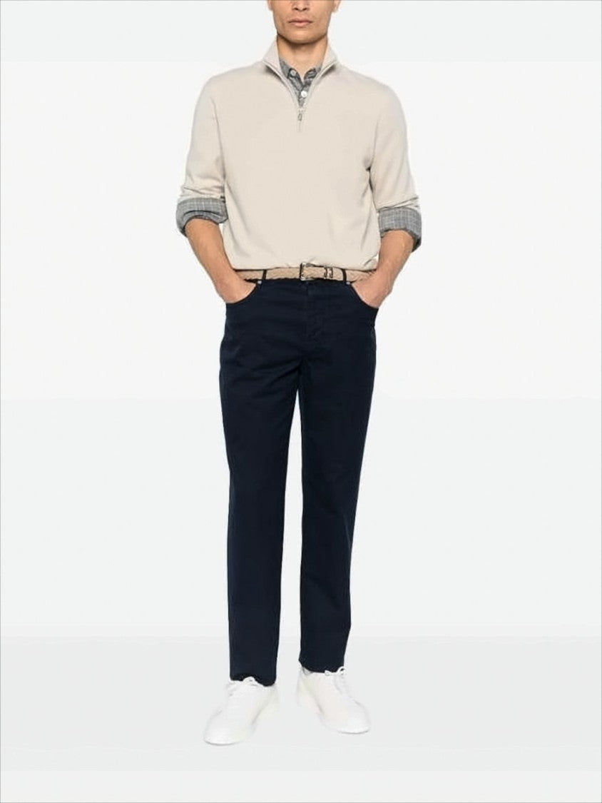 Brunello Cucinelli Classic Five-Pocket Straight Pants In Dark Navy