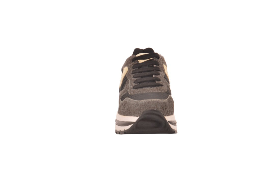 Voile Blanche Platform Sneakers With Textured Accents